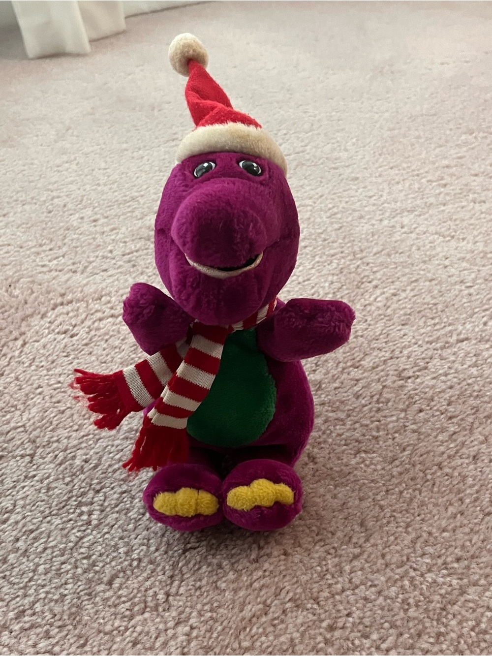 Vintage 1992 Barney the Dinosaur Christmas Plush toy Holiday